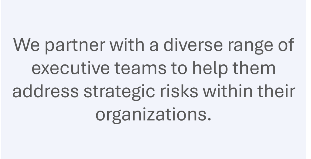 STC SYCAMORE CONSULTING 
RISK MANAGEMENT
Executive Advisory Programme
We partner with a diverse range of executive teams to help them address strategic risks within their organizations.
https://ermmentor.co.uk/
